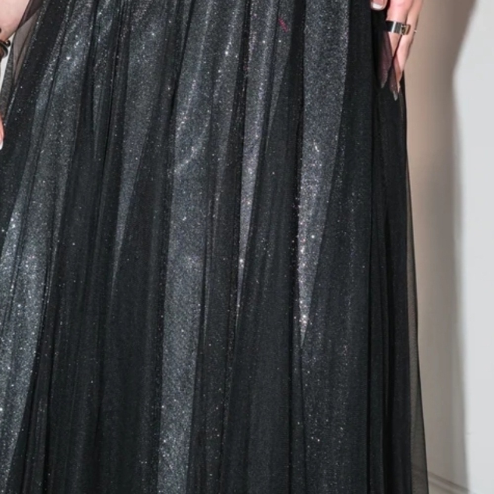 She + Sky Black Sparkle Midi Skirt - Picture 6 of 8